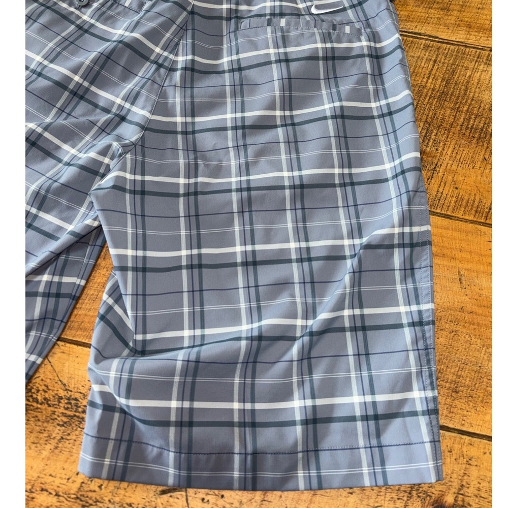 Nike Golf Dri-Fit Mens Blue Gray Plaid Stretch Casual Athleisure Shorts Size 34 - Picture 5 of 8